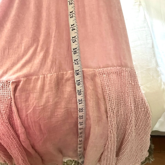 VASNA,Blush Boho Sundress Crochet Lace Panel Lightweight Layered Dress,Size Med - Picture 10 of 11